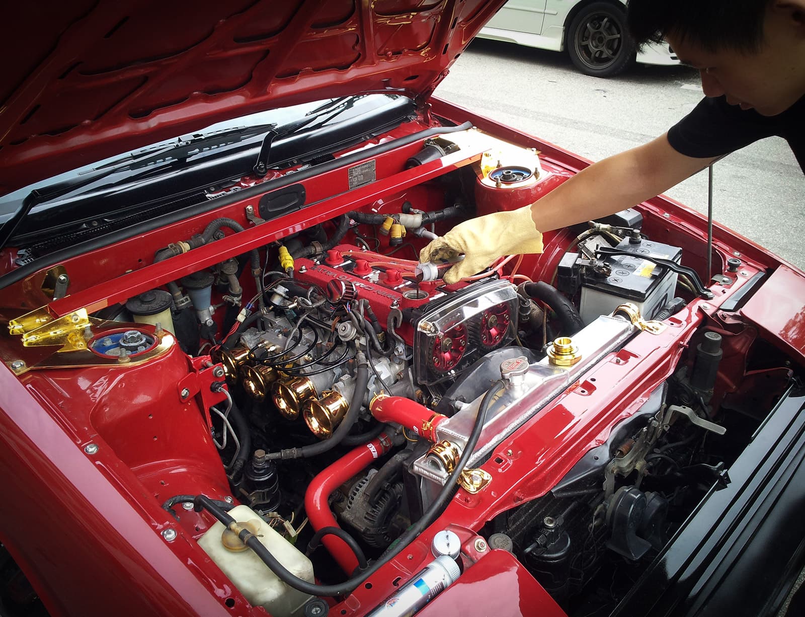 SuperNano Engine Remetalizer application on a performance engine